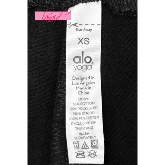 NEW Alo Courtside Tearaway Snap Pants Black High-Rise Buttons Straight Wide Leg - Picture 14 of 15